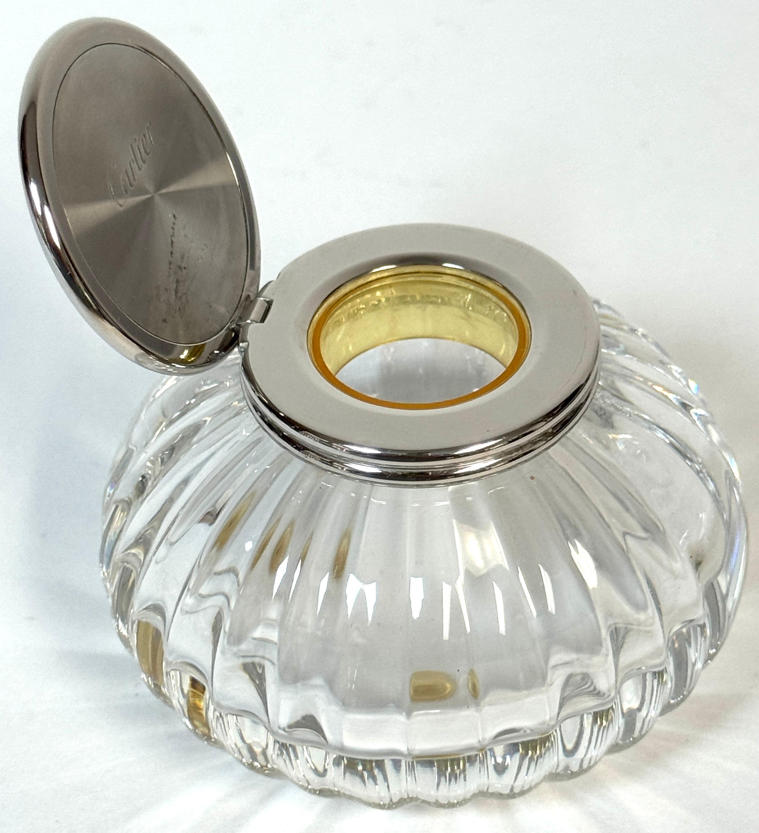 Calamaio Mellon in cristallo e argenteria Must de Cartier in vendita 1