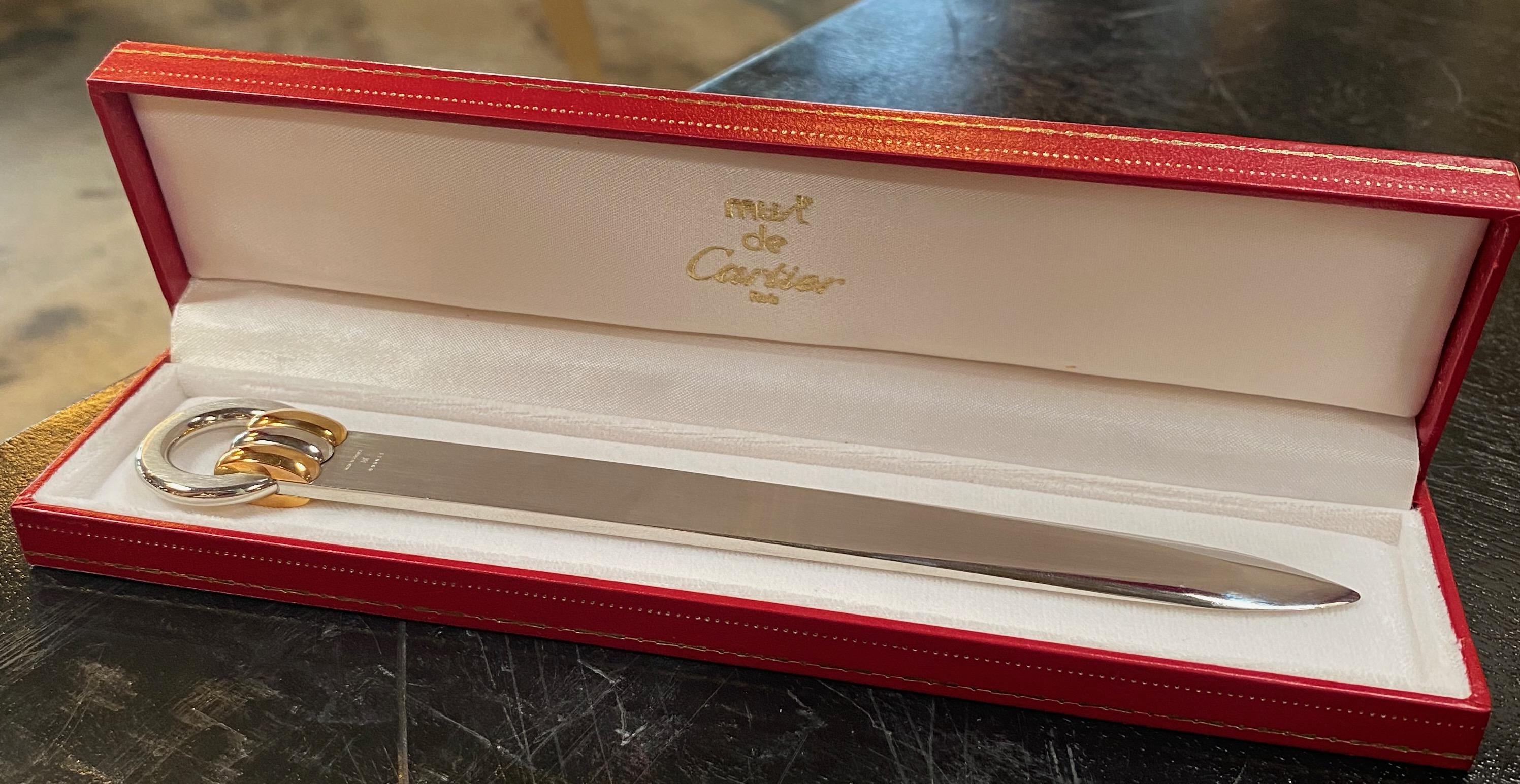 Cartier Must de Cartier Letter Opener Three Golds and Palladium In Good Condition In Los Angeles, CA
