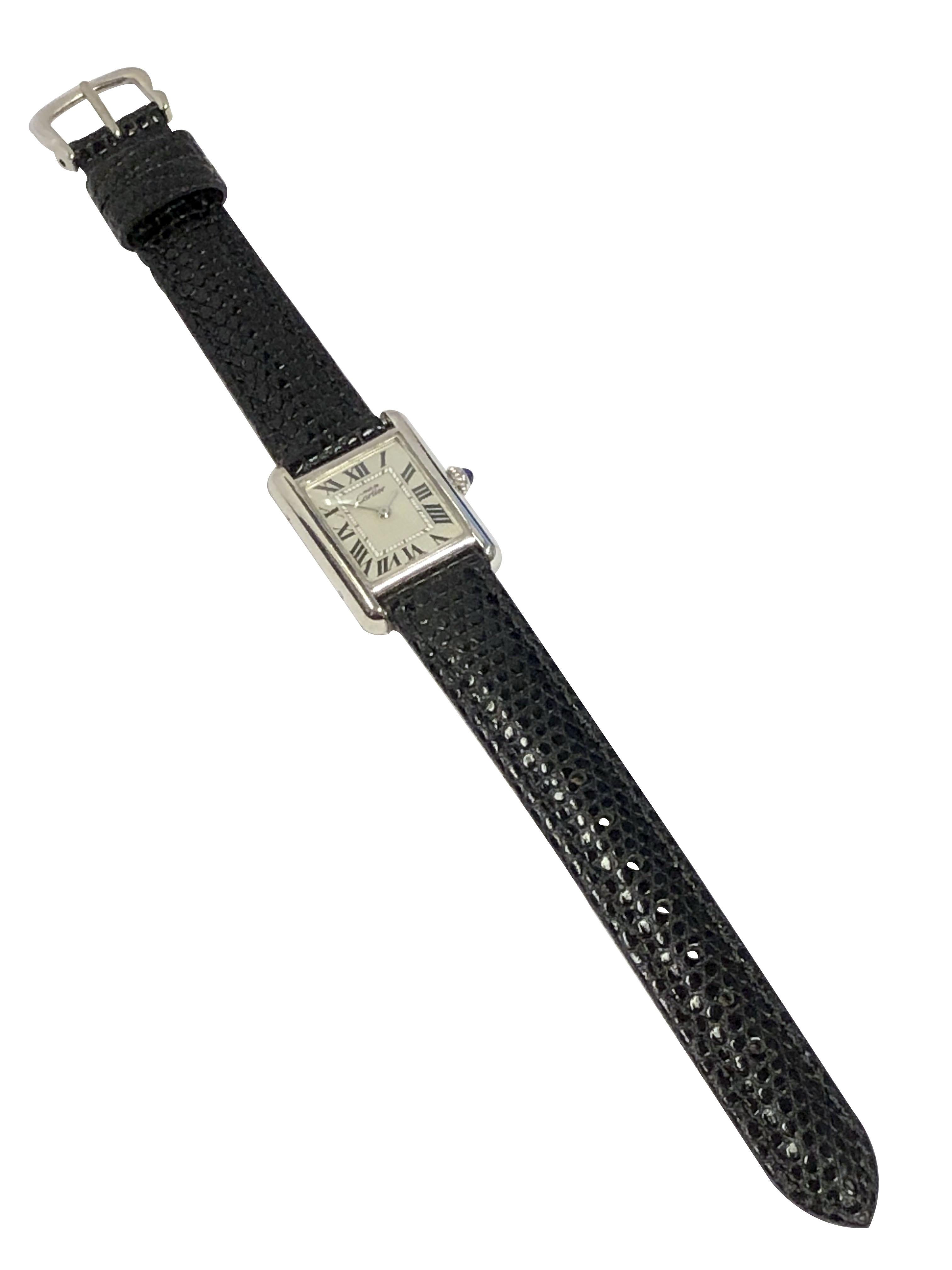 Women's or Men's Cartier Must de Cartier Mid Size Sterling Tank Quartz Wrist Watch