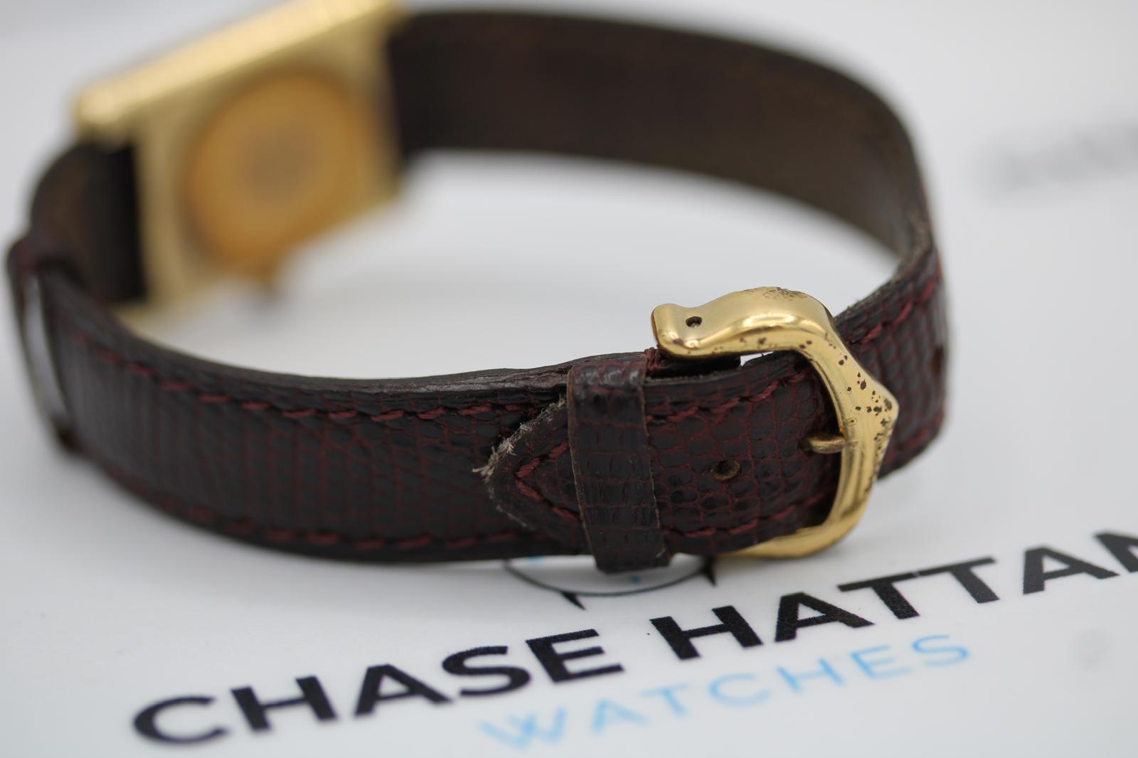 Cartier Must De Cartier Red Lapis Dial  Manual Wind  Burgundy Strap en venta 9