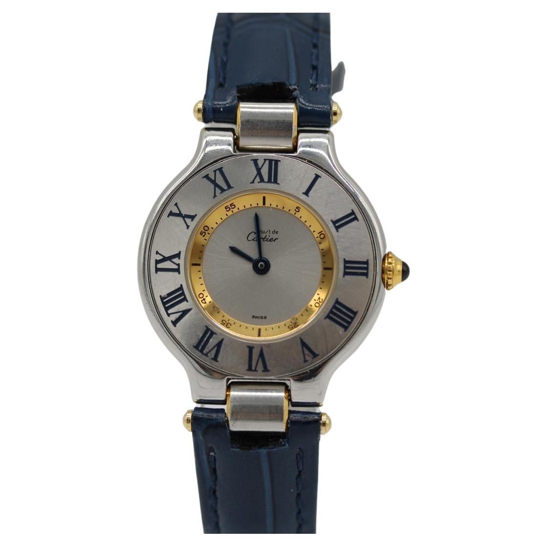 Cartier Must de Cartier – Ref. 1340 – Blue Bezel Numerals – Quartz