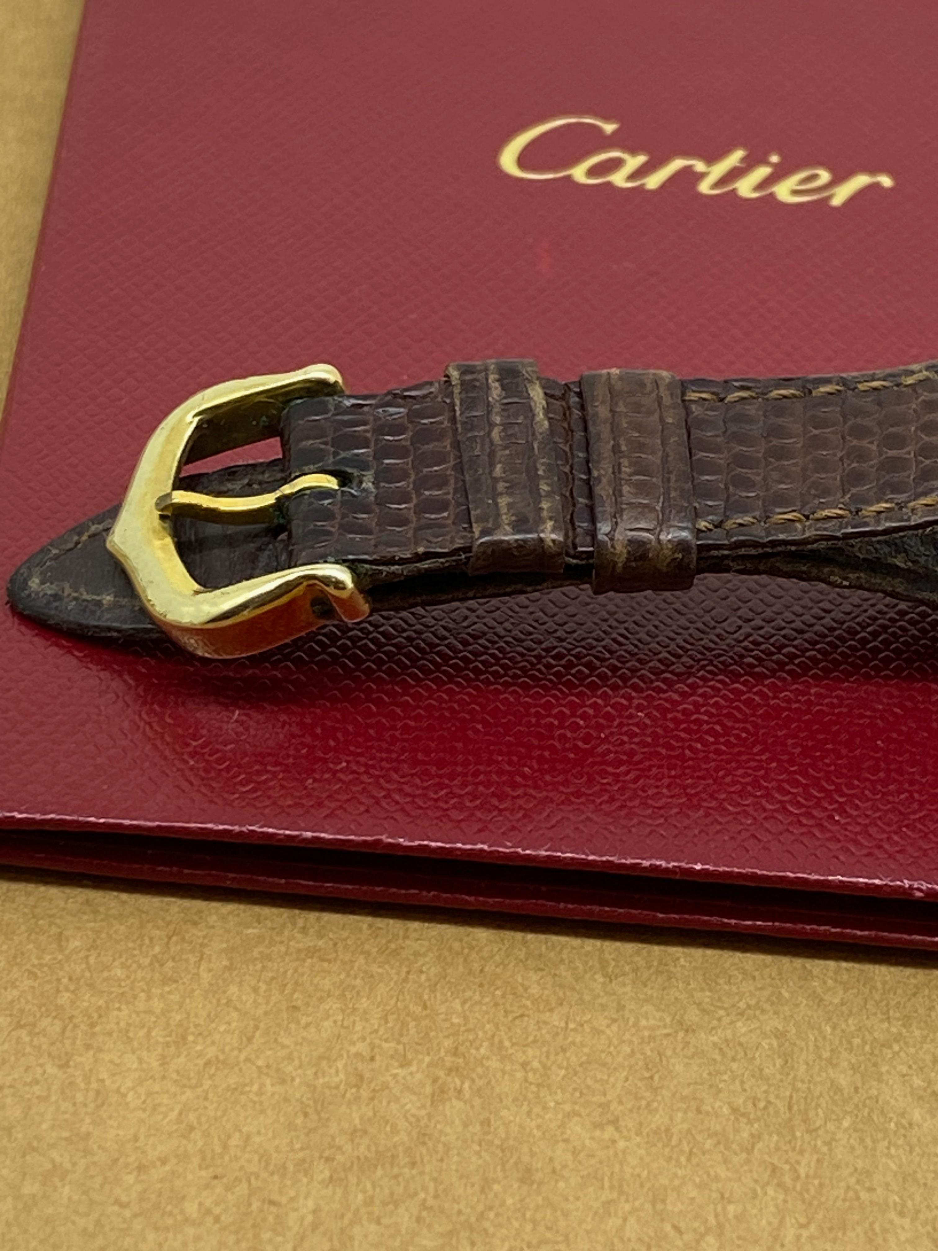 Donna Must de Cartier ref 18 Quadrante borgogna (mogano) 24 mm Orologio da donna al quarzo in vendita