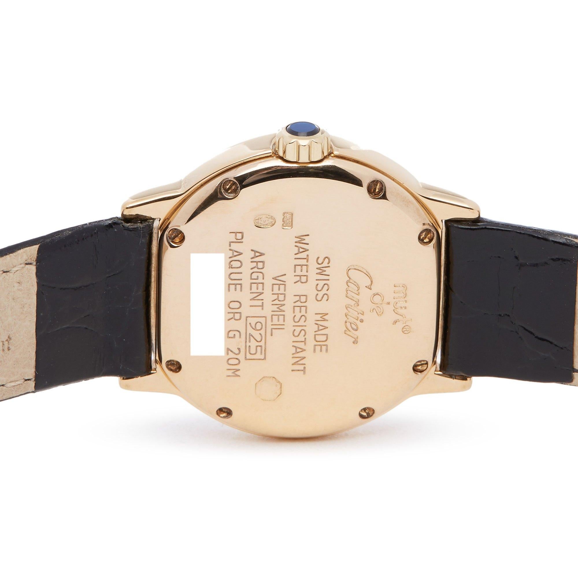 Cartier Must de Cartier Ronde 1801 Ladies Gold-Plated Watch In Excellent Condition In Bishops Stortford, Hertfordshire