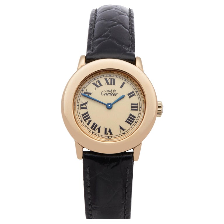 Cartier Must de Cartier Ronde 1801 Ladies GoldPlated Watch at 1stDibs
