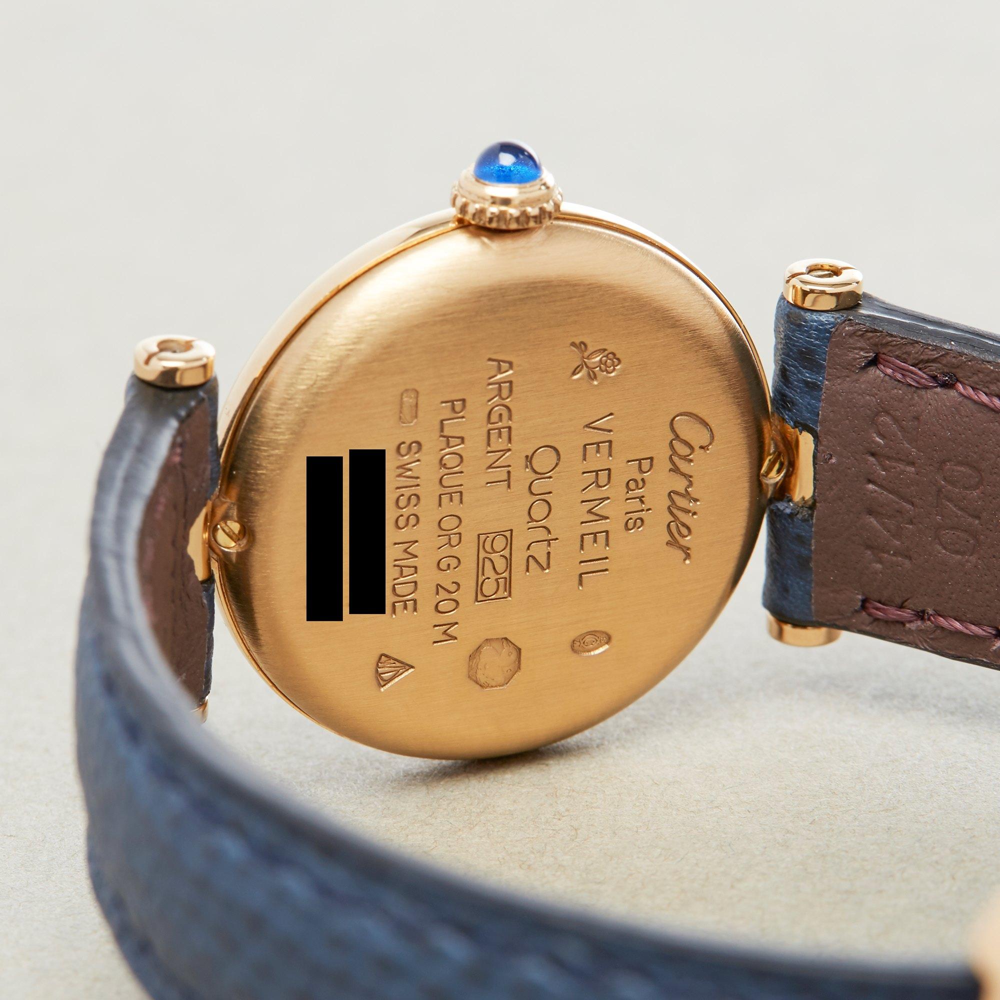 Cartier Must de Cartier Ronde 590004 Ladies Gold-Plated Watch In Excellent Condition In Bishops Stortford, Hertfordshire