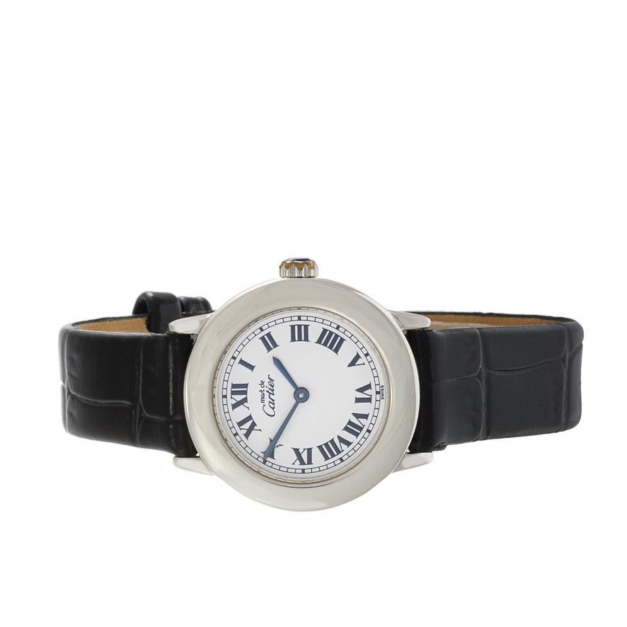 Cartier Must de Cartier Sterling Silver Calatrava Reference 1806 Quartz In Good Condition In New York, NY