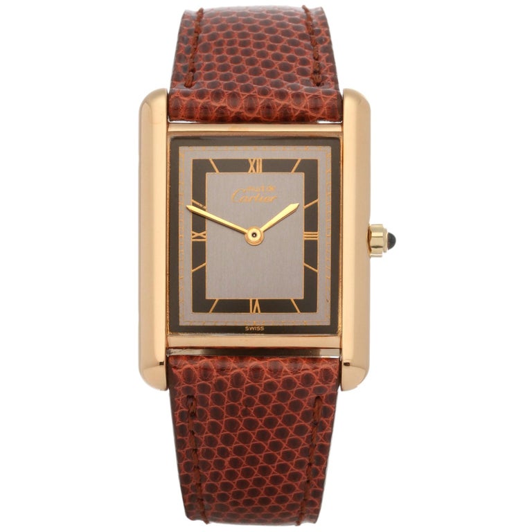 Cartier Must de Cartier Tank 691006 Ladies Gold-Plated Paris Watch at ...