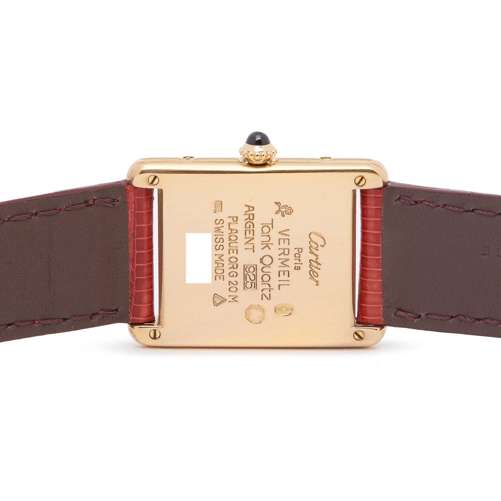 Cartier Must de Cartier Tank, 82102 Ladies Gold-Plated Watch 2