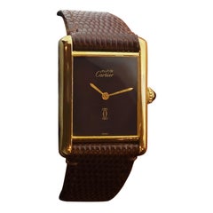 Reloj Cartier Must de Cartier Tank Borgoña (Caoba) Esfera 23mm Manual Unisex
