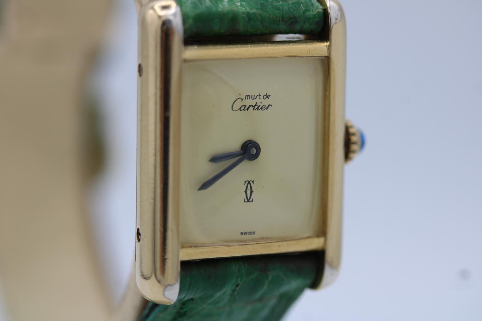 Must de Cartier Tank C91006  20mm x 28mm  Greene & Greene  Vintage Pour femmes en vente
