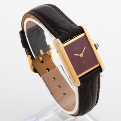 Cartier Must De Cartier Tank, Cartier Burgundy Dial, Highly Original & Rare