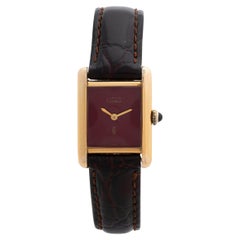 Cartier Must De Cartier Tank, Cartier Burgundy Dial, Highly Original & Rare