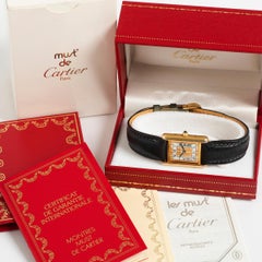 Cartier Must De Cartier Tank Ladies Watch, Ref 3660, With Box