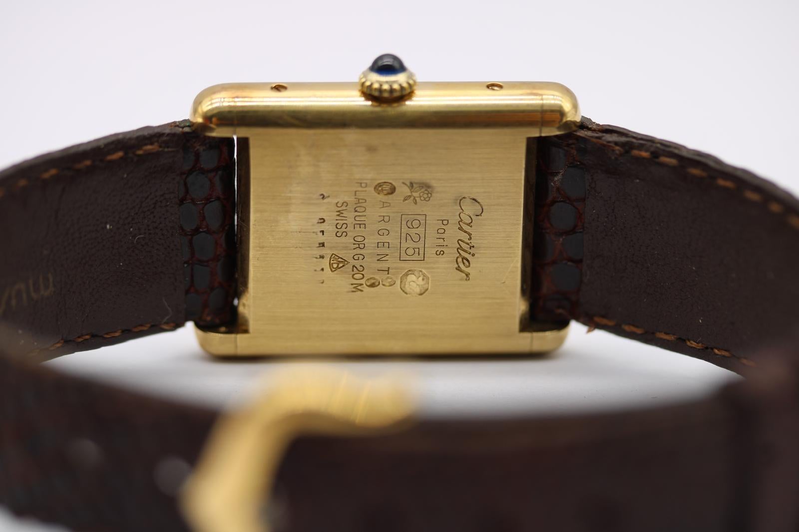 Depósito Must de Cartier  Grande 25mm x 30mm  Esfera Lapislázuli Rojo  1984 en venta 3