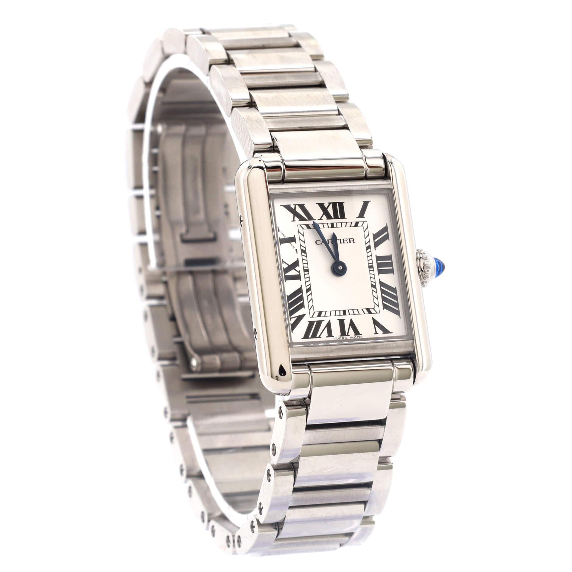 Cartier Must de Cartier Tank Quartz Watch Stainless Steel 22 In Good Condition In New York, NY