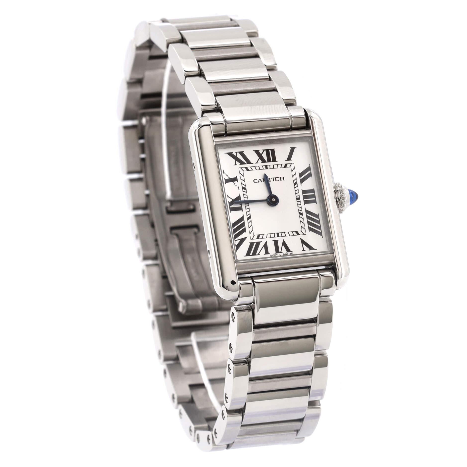 Cartier Must de Cartier Tank Quartz Watch Stainless Steel 22 In Good Condition In New York, NY