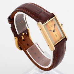 Cartier Must de Cartier Tank vermeil, large size heavy gold plated steel, c1980