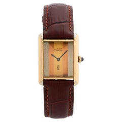 Cartier Must de Cartier Tank vermeil, large size heavy gold plated steel, c1980