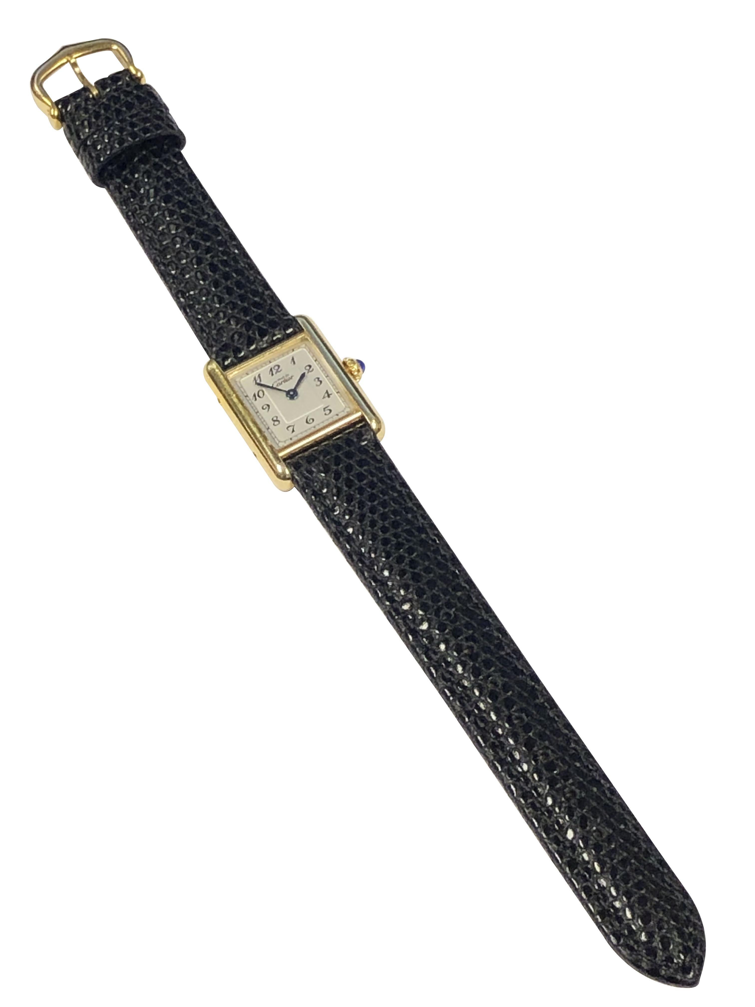 Women's or Men's Cartier Must De Cartier Tank Vermeil Quartz Mid Size Wrist Watch