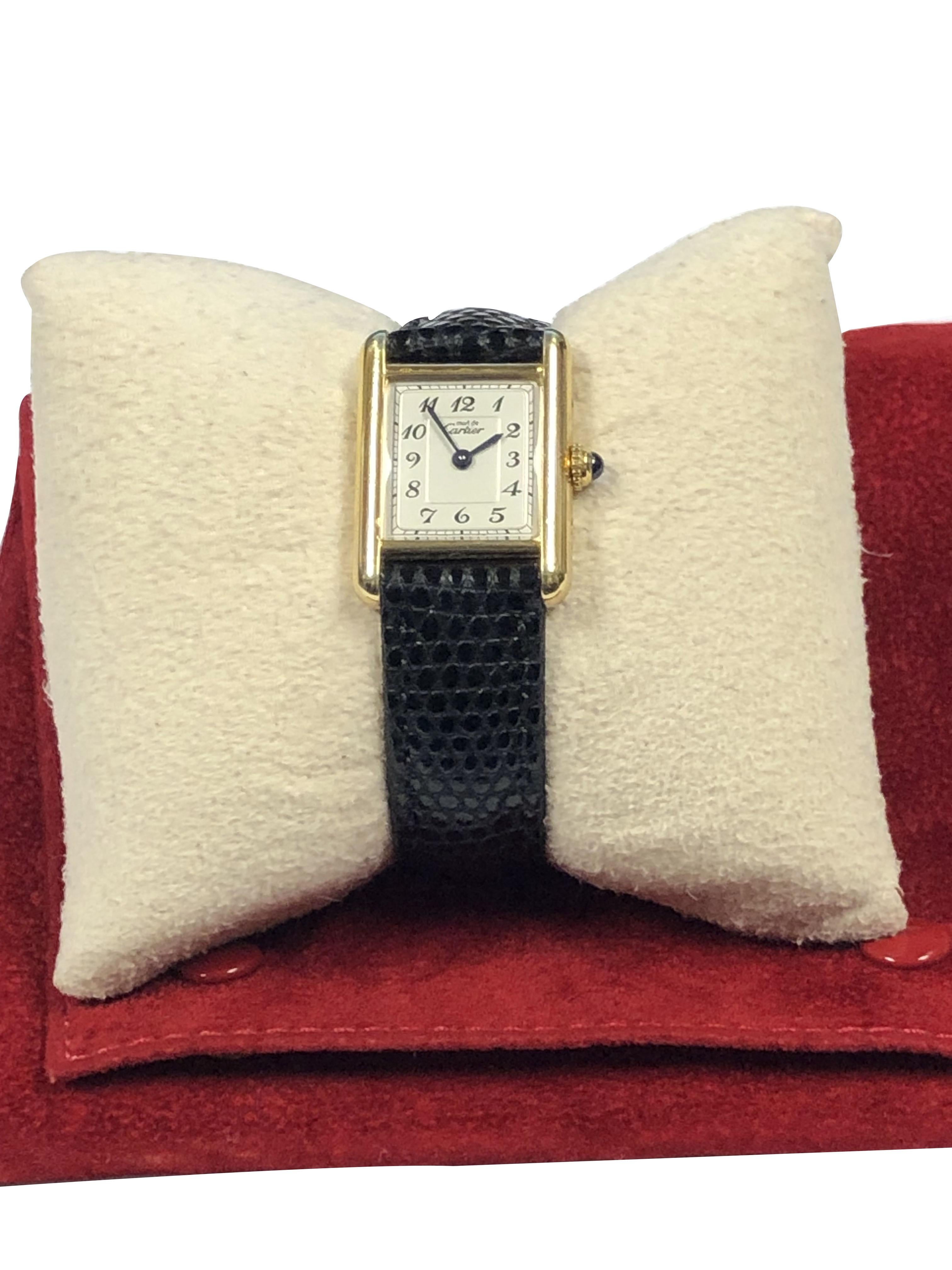 Cartier Must De Cartier Tank Vermeil Quartz Mid Size Wrist Watch 1