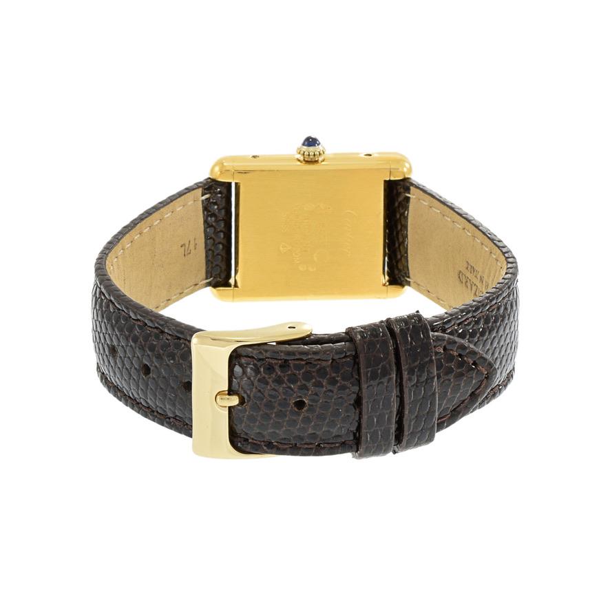 Cartier Must de Cartier Tank Vermeil Rare Brown Zifferblatt Handaufzug 1