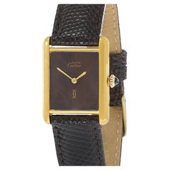Cartier Must de Cartier Tank Vermeil Rare Brown Zifferblatt Handaufzug