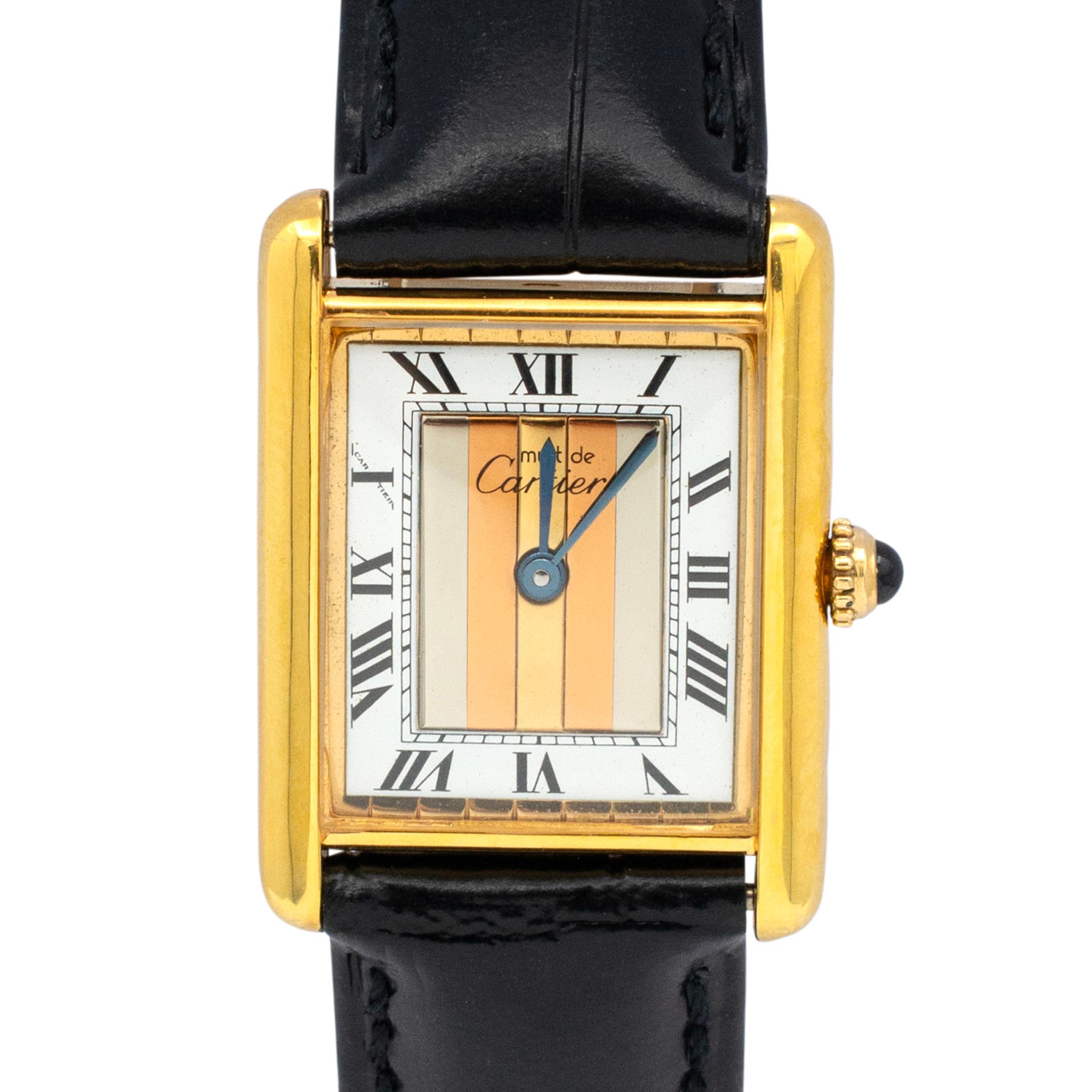 Brand: Cartier

Gender: Ladies

Weight: 25.60 grams
Ladies Cartier Swiss made watch. Engraved with 