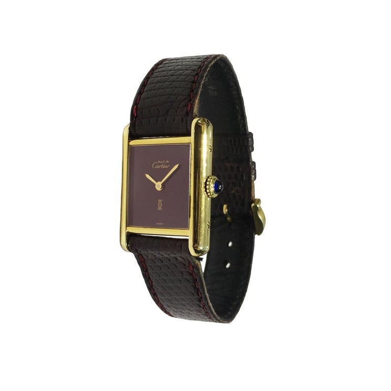 Cartier Must De Cartier Tank Vermeil Vintage Watch At 1stdibs