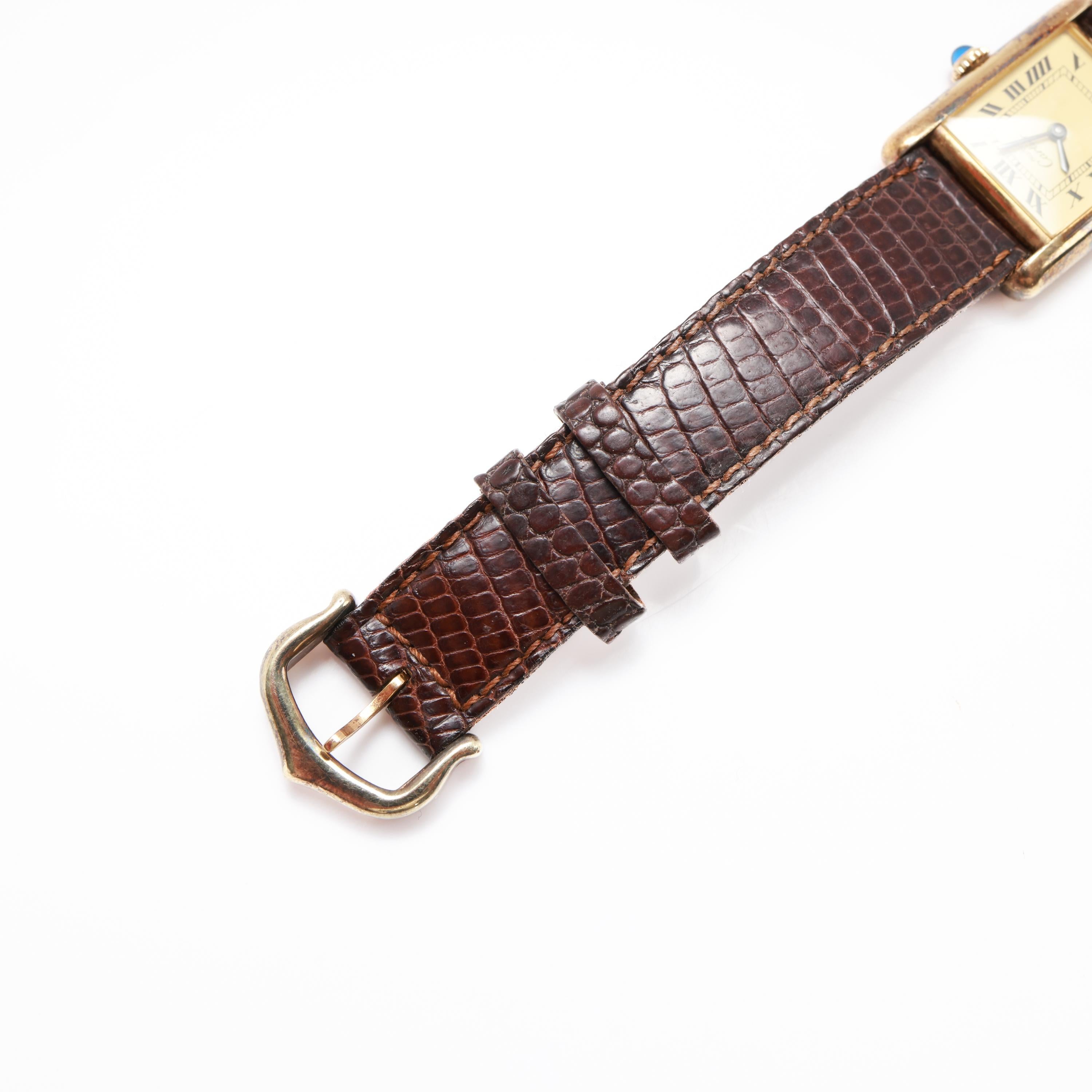 Cartier Must de Cartier Tank-Uhr, Gold Vermeil, Mechanisch Damen