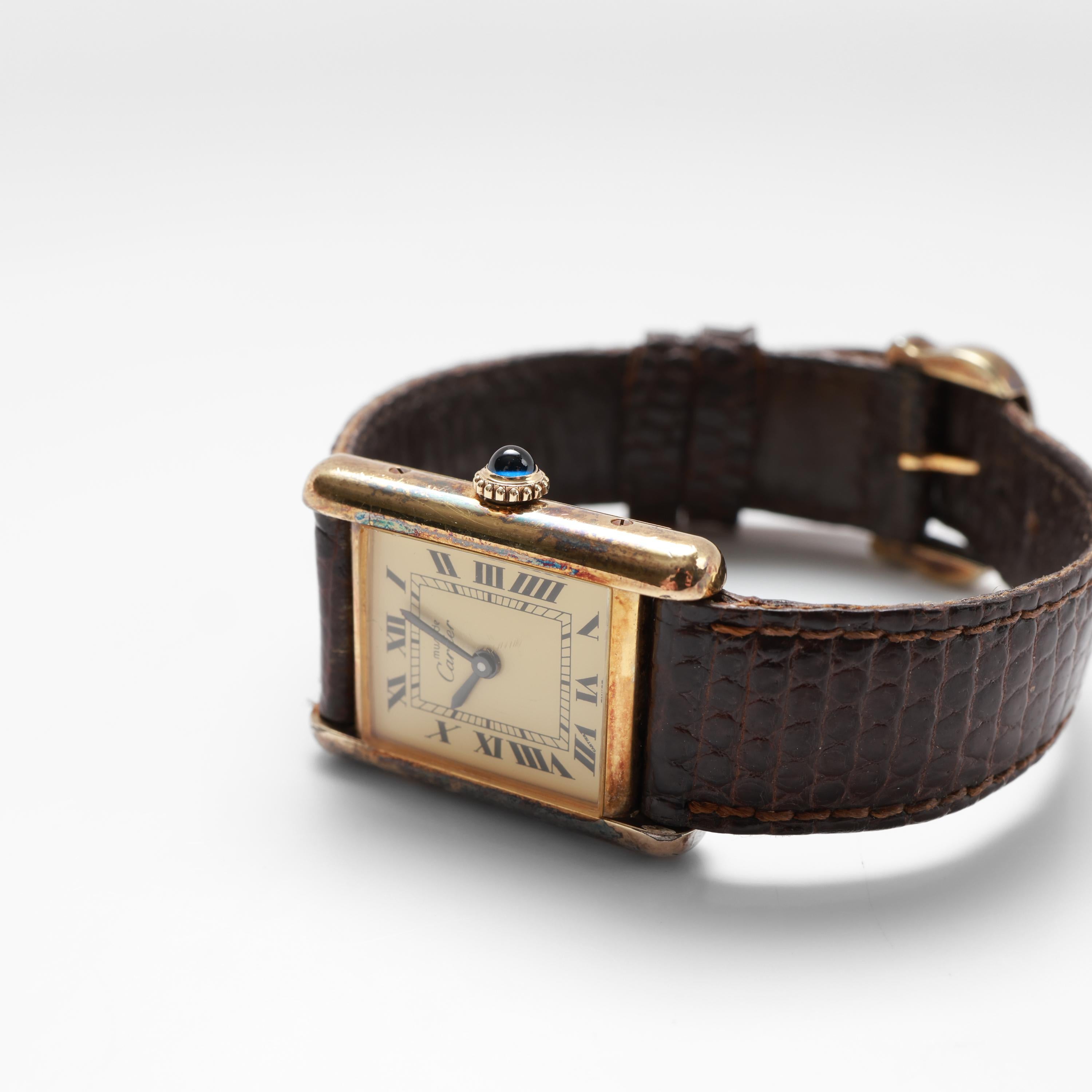 Cartier Must de Cartier Tank-Uhr, Gold Vermeil, Mechanisch 1
