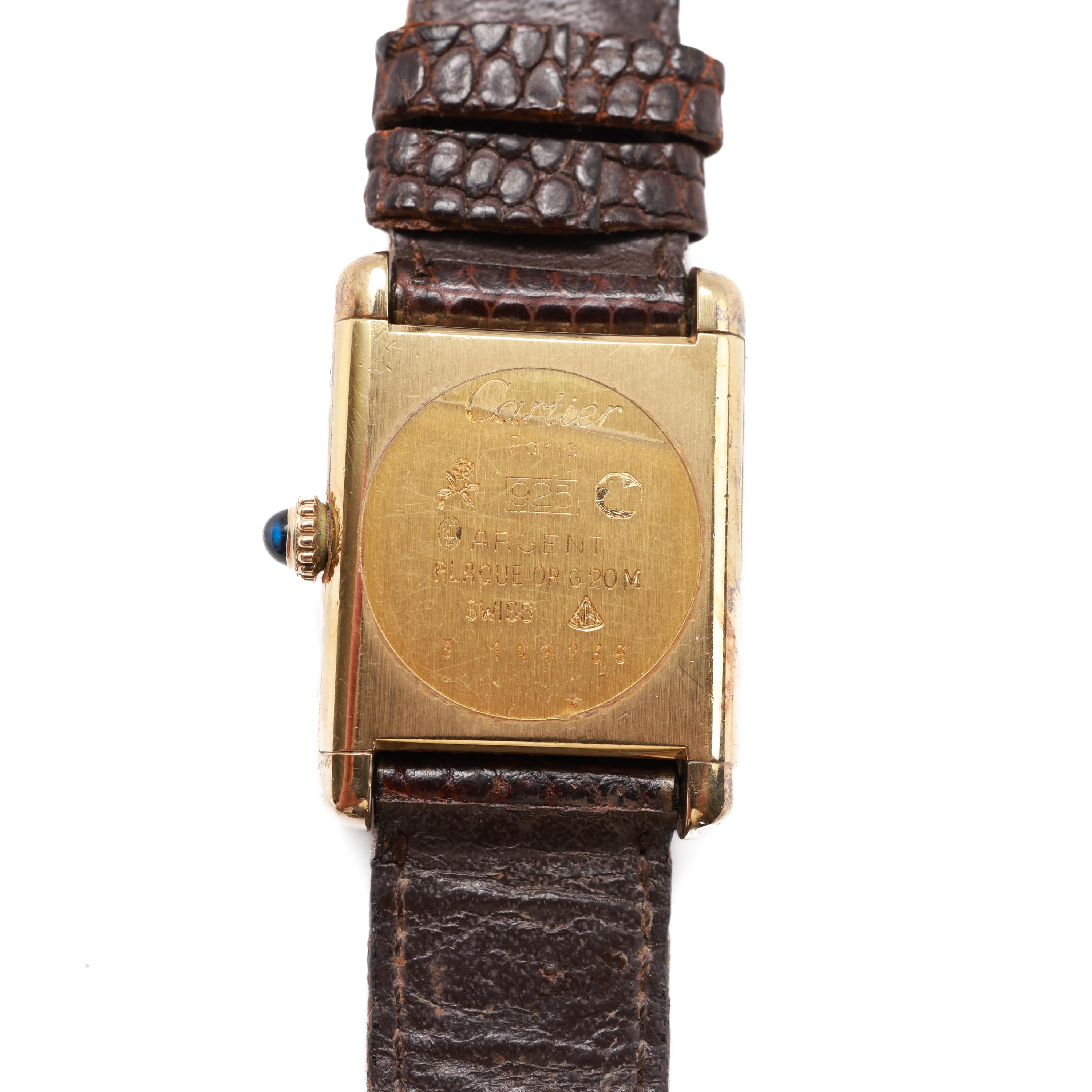 Cartier Must de Cartier Tank-Uhr, Gold Vermeil, Mechanisch 2