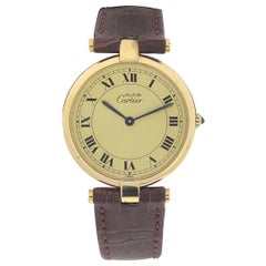 Cartier Must de Cartier Vendome Große Vermeil Quarz Armbanduhr