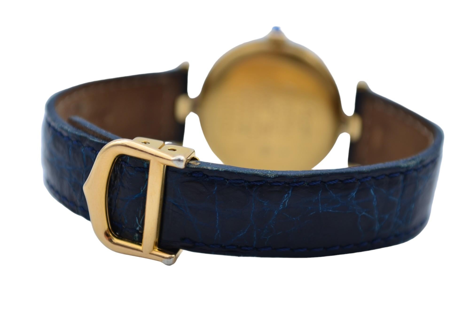 Cartier Must De Cartier Vendome Vermeil Watch 30mm Gold Plated Quartz Ref 590003 For Sale 4