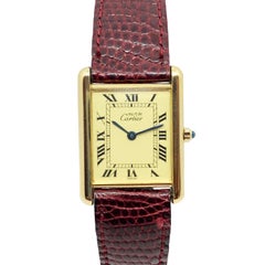 Retro Cartier Must De Cartier Vermeil Classic Tank Quartz Wristwatch
