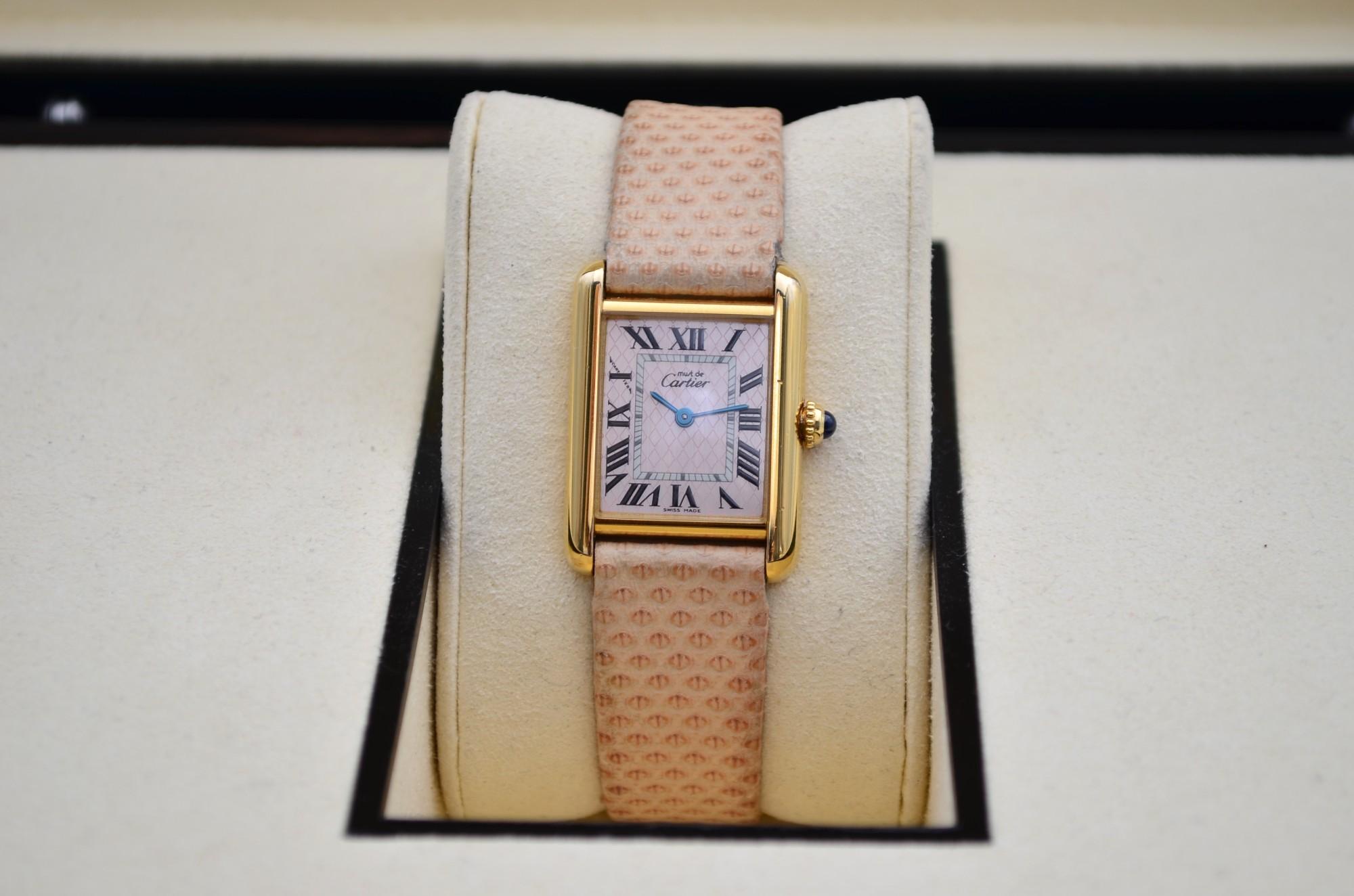 Cartier Must De Cartier Vermeil Ladies Quartz 30x22mm Ref: 2415 In Excellent Condition In București, București