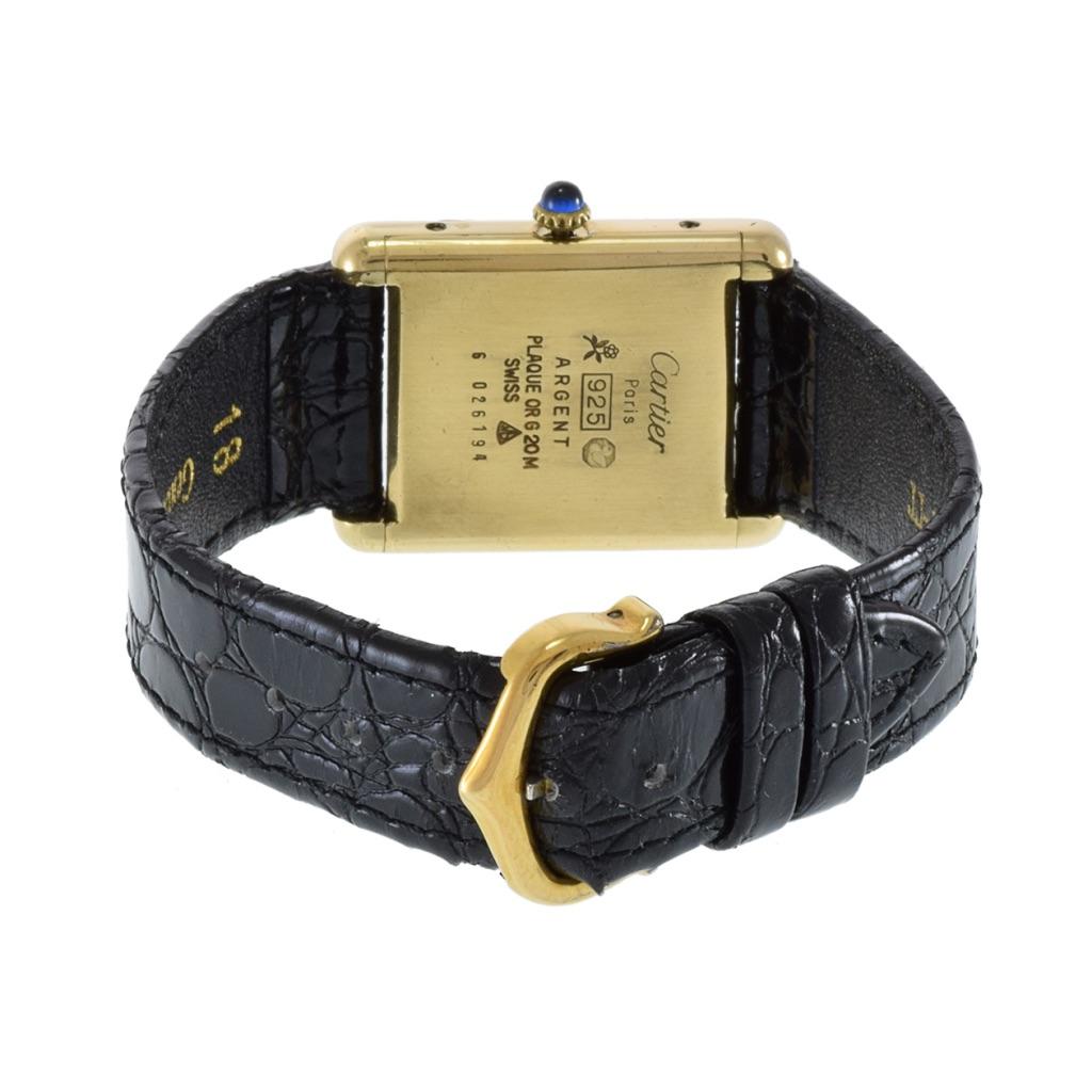 Cartier Must de Cartier Vermeil Manual Wind Tank Watch Bon état - En vente à New York, NY