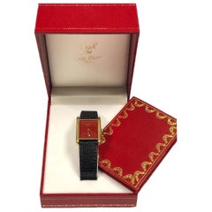 Cartier Must de Cartier Vermeil Mechanical Tank Wristwatch with Rare Color Dial