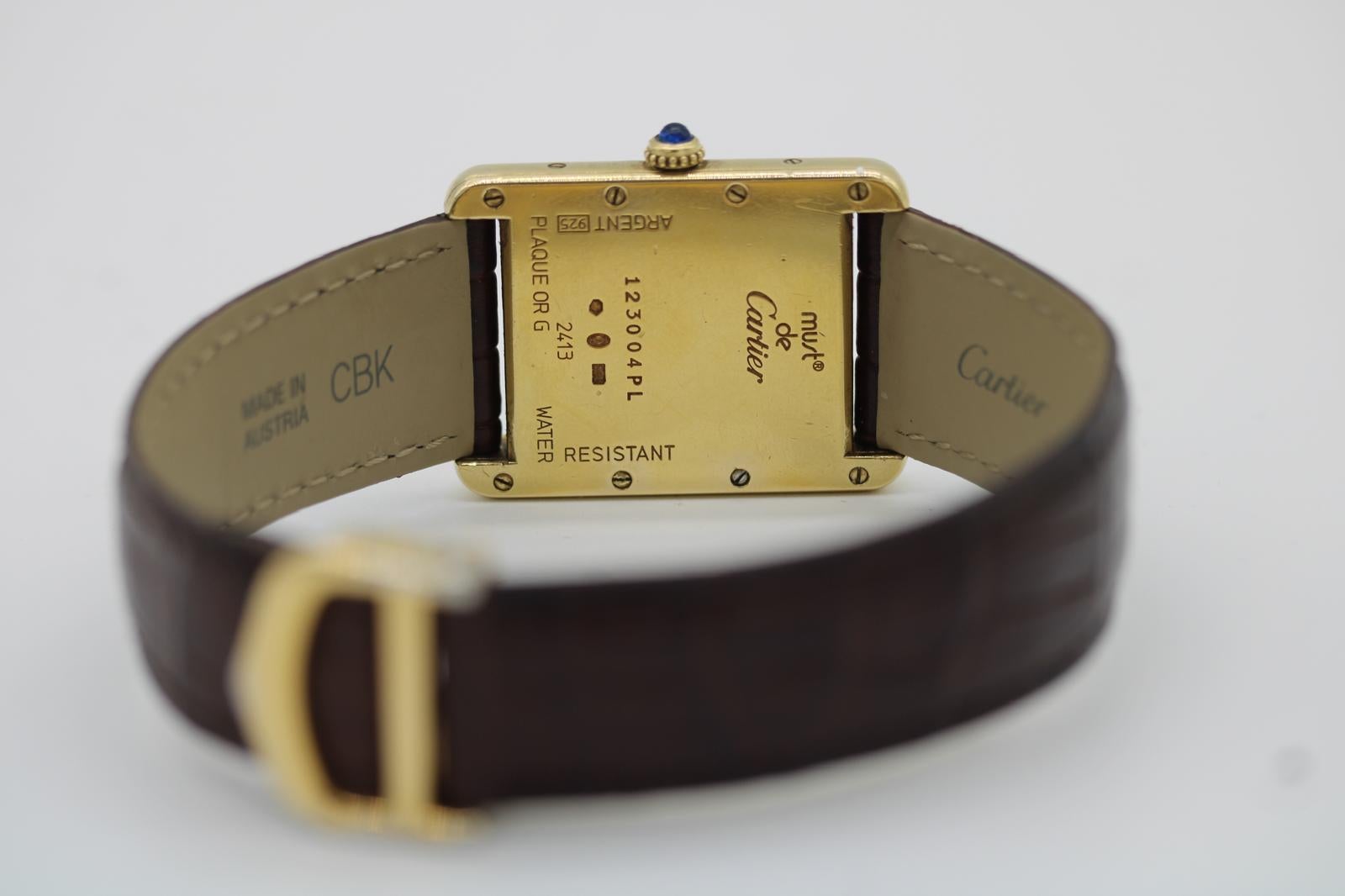 Cartier Must de Cartier Vermeil Ref. 2413 Lemon Dial In Good Condition In London, GB