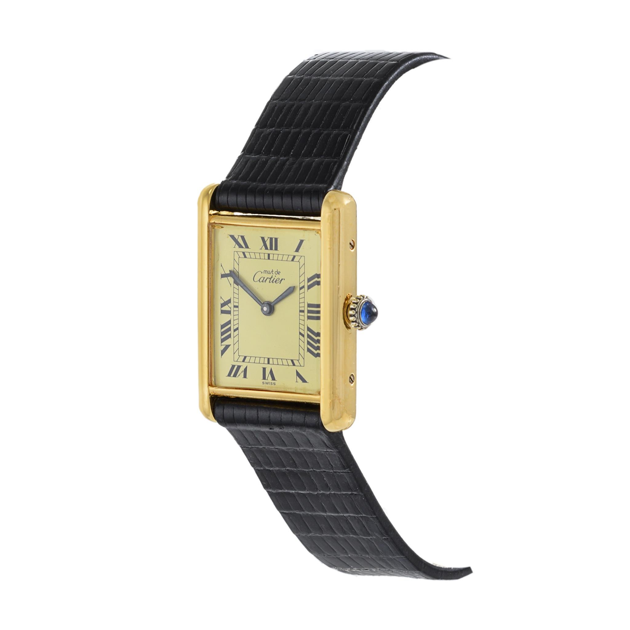 Cartier Must de Cartier Vermeil-Tank mit Handaufzug (Retro)