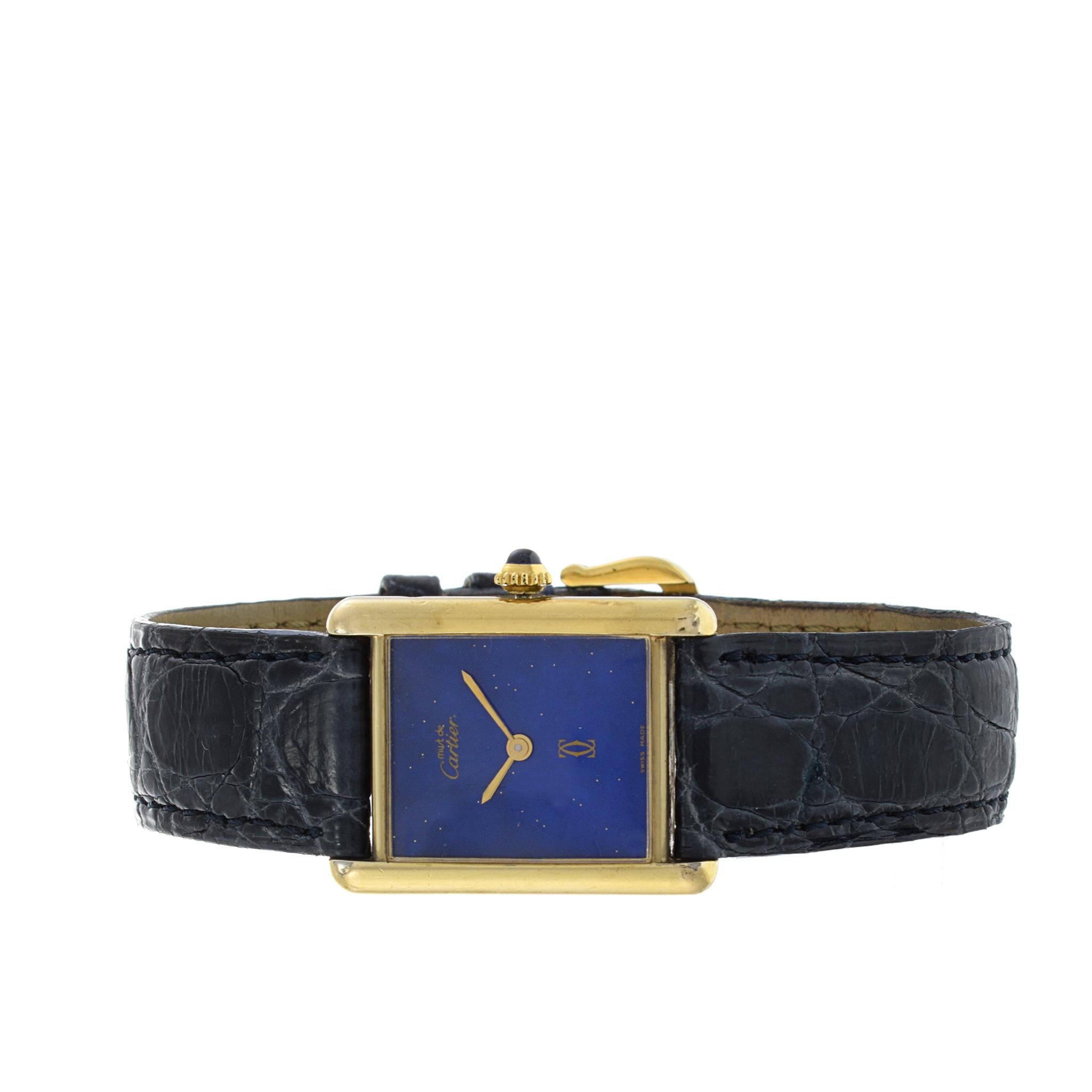 Cartier Must de Cartier Vermeil-Tank mit Handaufzug für Damen oder Herren