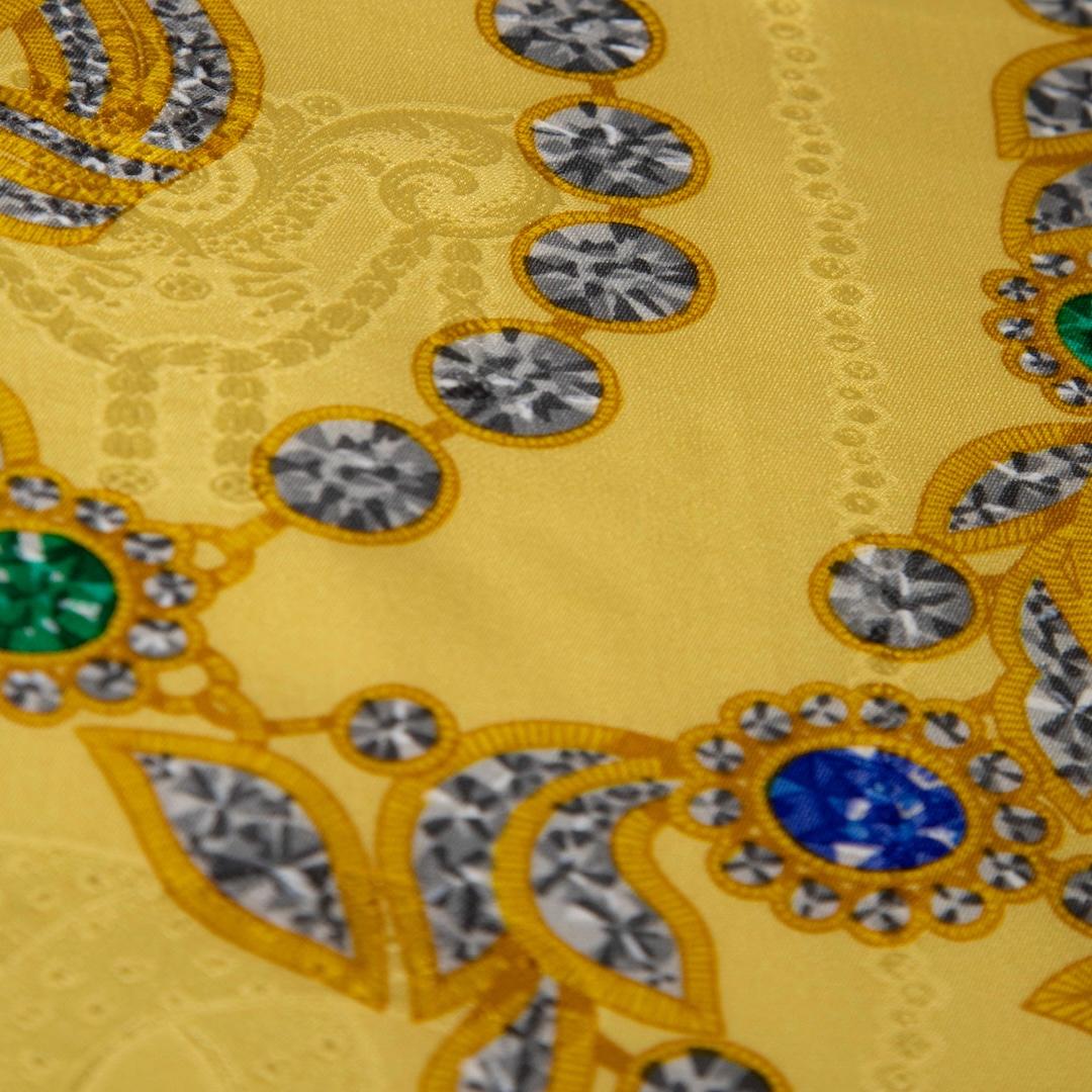 Cartier Must De Cartier Yellow Silk Square Scarf In Good Condition In London, GB