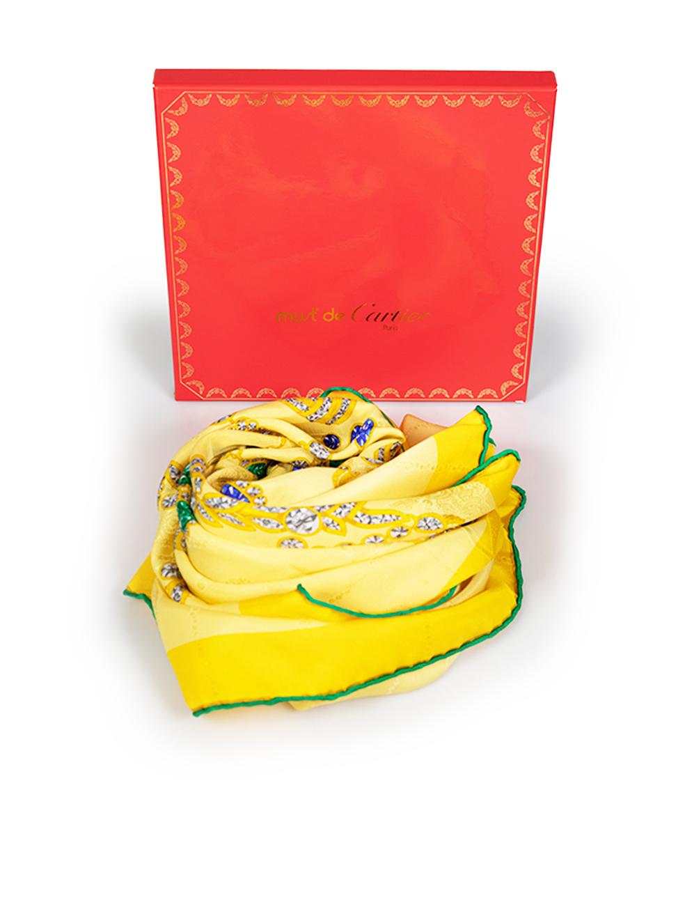 Cartier Must De Cartier Yellow Silk Square Scarf 2