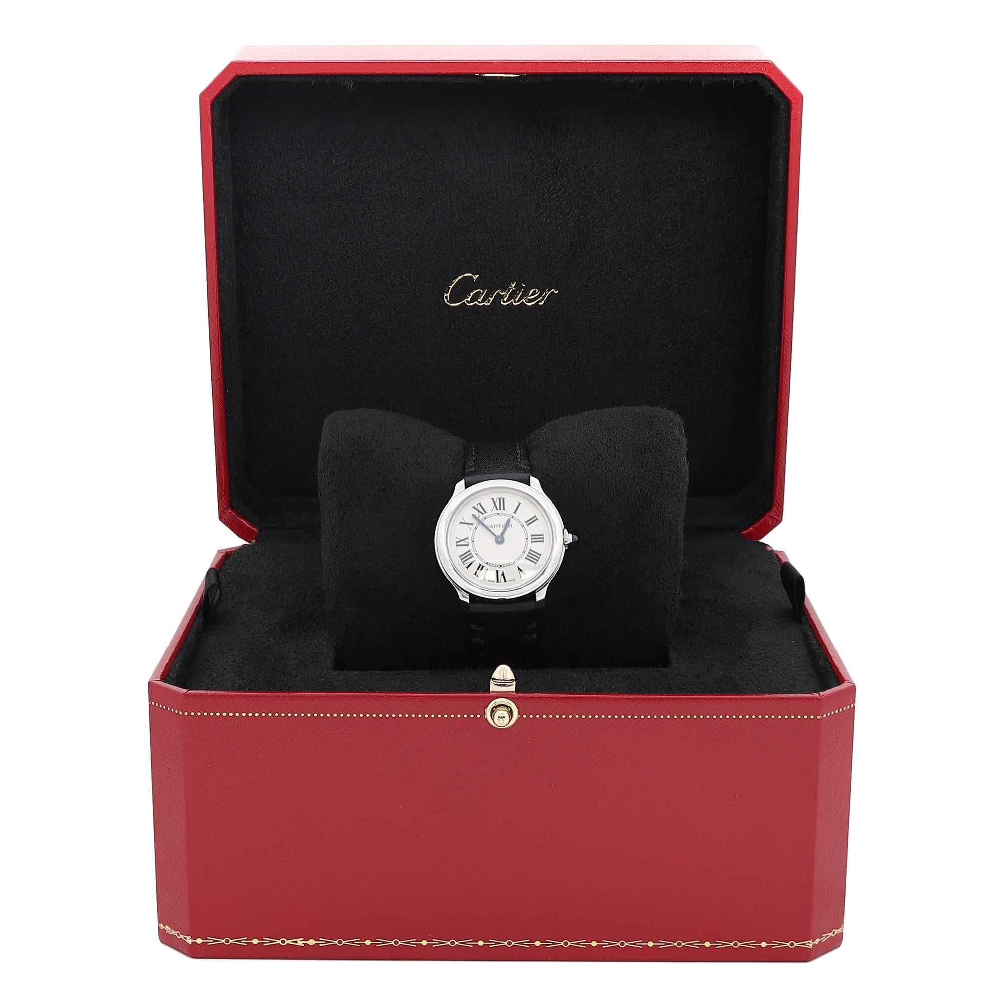 Cartier Must De Ronde Steel Silver Dial Quartz Ladies Watch WSRN0030 In Excellent Condition In New York, NY