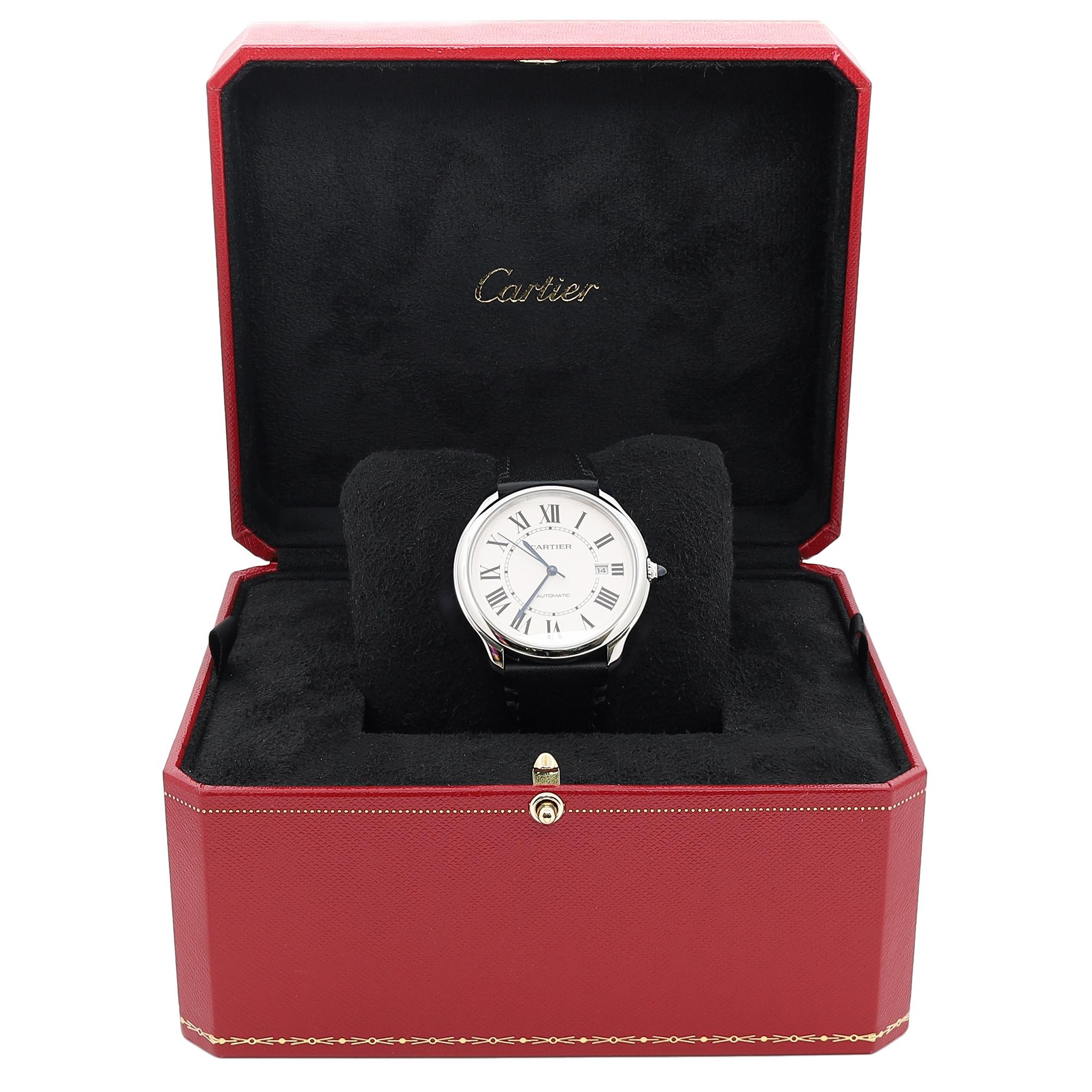 Men's Cartier Must de Ronde Steel Silver Dial Automatic Mens Watch WSRN0032