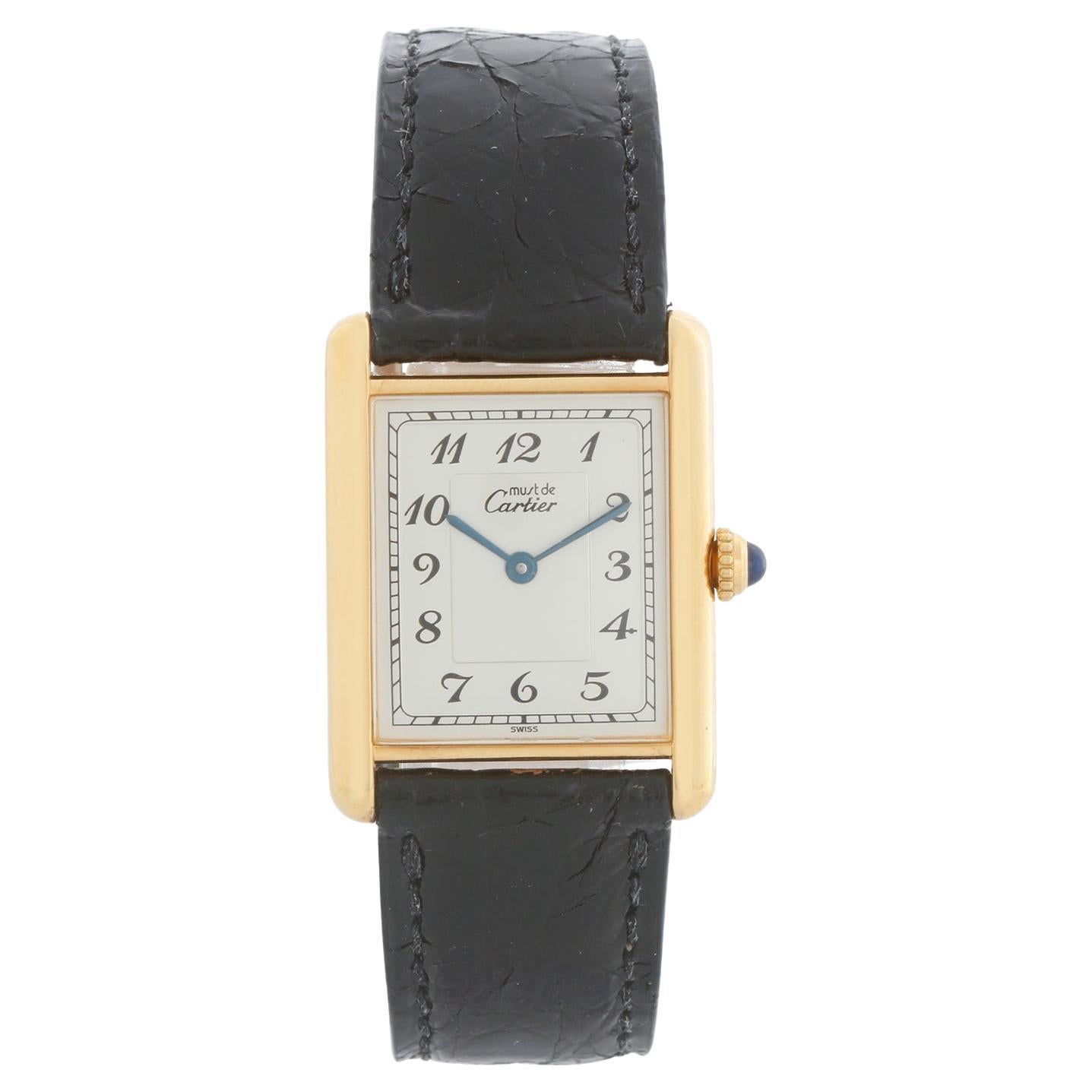 Reloj Cartier Must de Tank Placa de oro para señora