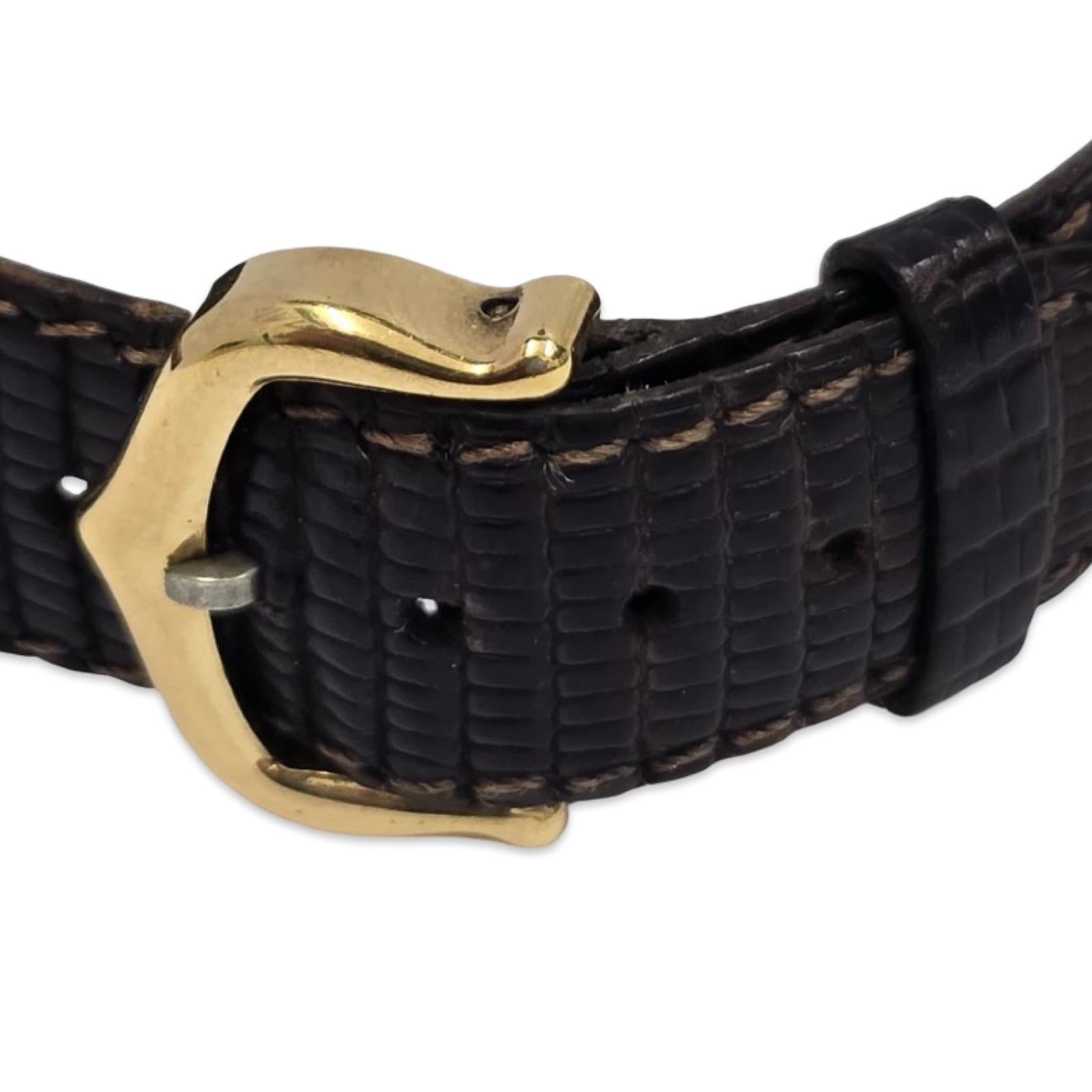 Cartier Must de Tank Vermeil Watch – 20mm Chocolate Lacquer Dial, Paris In Good Condition For Sale In Miami, FL
