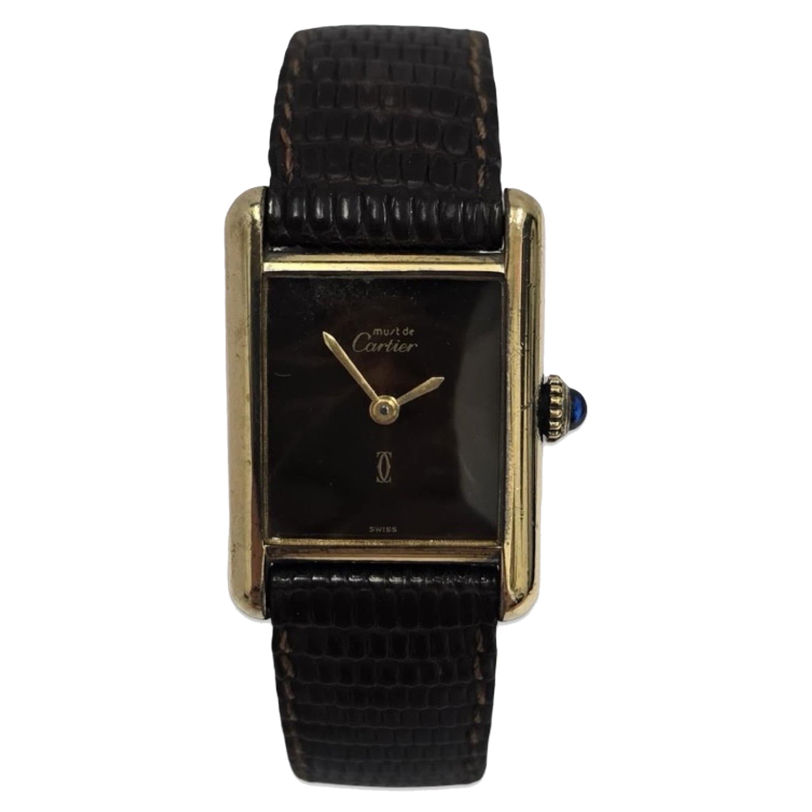Cartier Must de Tank Vermeil Watch – 20mm Chocolate Lacquer Dial, Paris