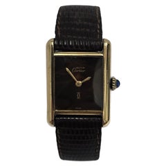 Orologio Must de Cartier in vermeil - Quadrante laccato cioccolato 20 mm, Parigi