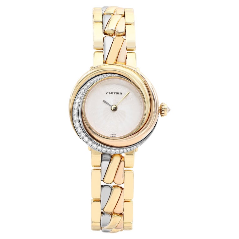Cartier Must De Trinity 18k Gold Diamond White Dial Quartz Ladies Watch ...