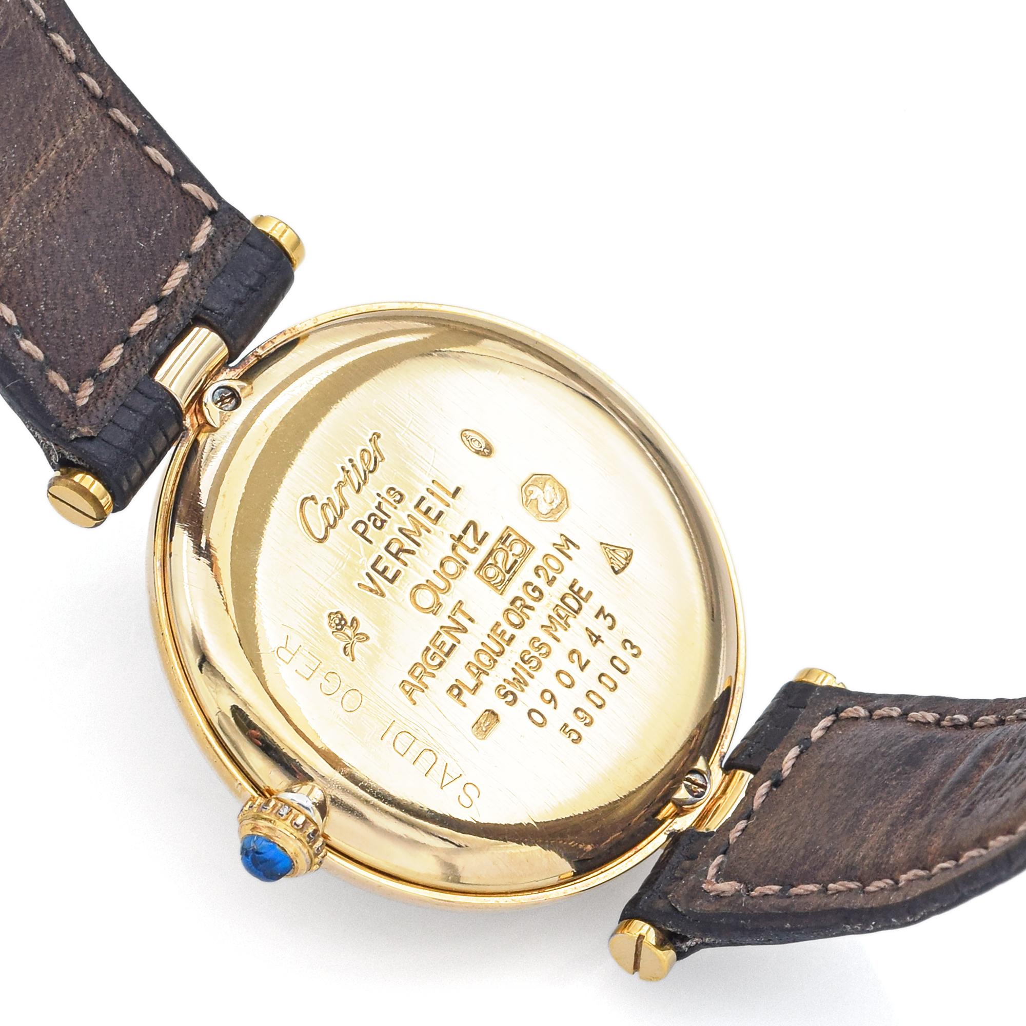 Cartier Must de Vendome 590003 Ladies Vermeil Silver Quartz Wristwatch 1